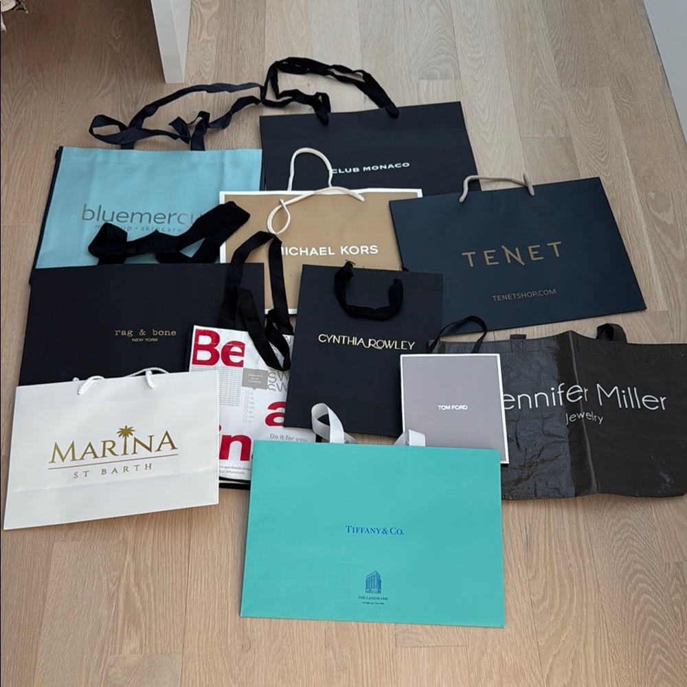 Tiffany & Co. Blue Shopping Bag and assortment of bags